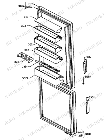 Взрыв-схема холодильника Marijnen CM314DB - Схема узла Refrigerator door